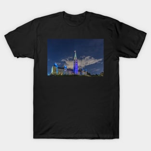 Canada's Parliament buildings at night - Ottawa, Canada T-Shirt